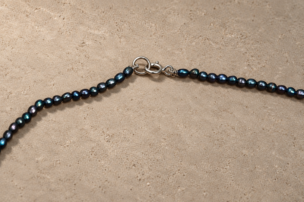Tiny Black Pearl Necklace by Covet Pearls