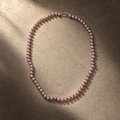 Lavender Pearl Necklace with Metallic Lustre