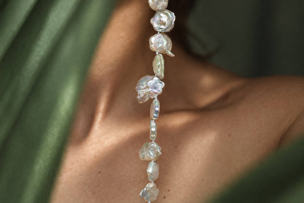 Star Pearl Necklace, close-up