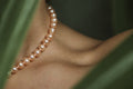 Rose Round Pearl Necklace, close-up
